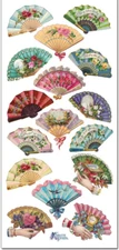 Violette Stickers Victorian Floral  Fans Scrapbook Craft Planner Supply