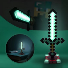 Minecraft Movie Light Up Color Changing 3D Deluxe Diamond Sword 15" For kids