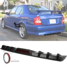 Black Rear Bumper Diffuser 6 Shark Fin Splitter For Mazda Protege 2001 2002 2003