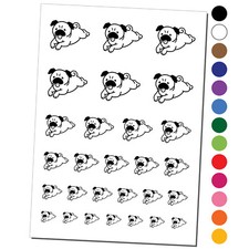 Pug Laying Down Dog Temporary Tattoo Water Resistant Set Collection