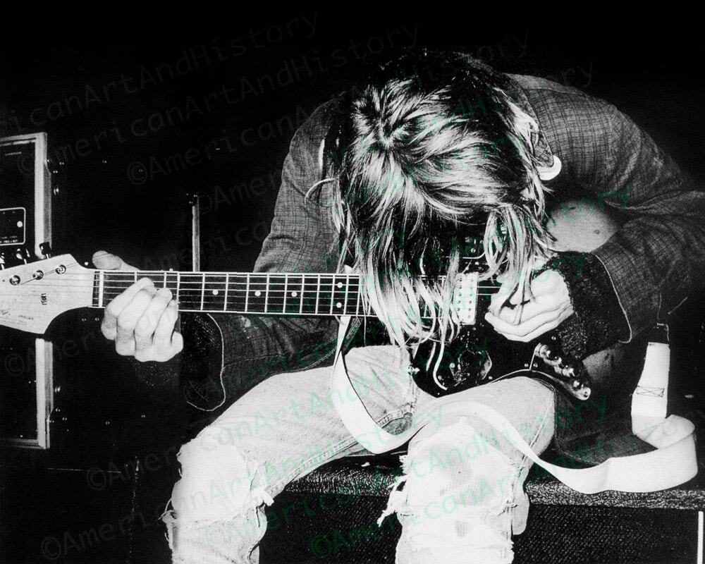 Kurt Cobain Jamming on Guitar Nirvana Photo Print Poster | eBay