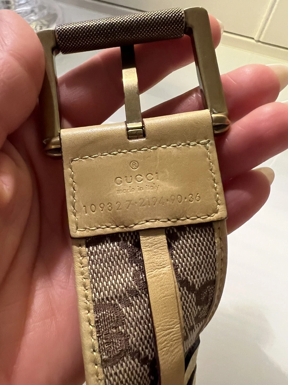 Ceinture monogramme unisexe authentique Gucci taille 90 cm