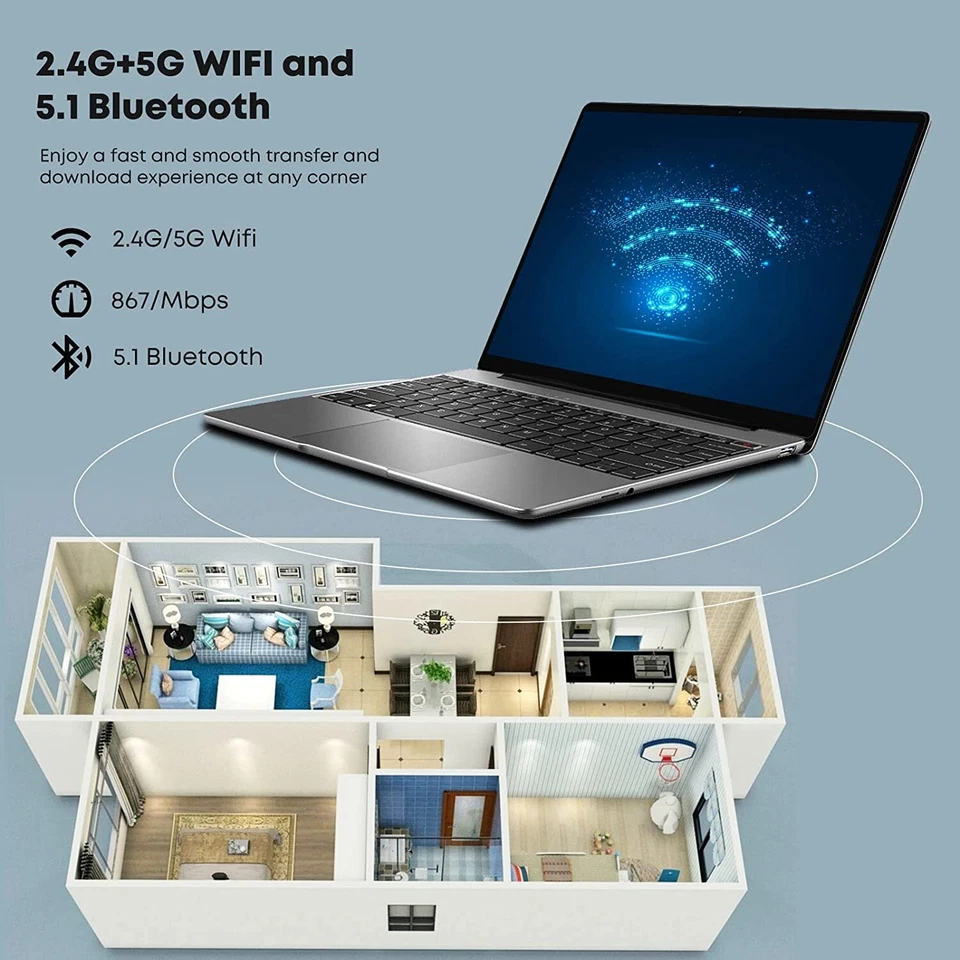 CHUWI GemiBook Laptop 13.3in Windows 10 Intel J4125 8G 256G SSD Backlit Keyboard - Image 2 of 4