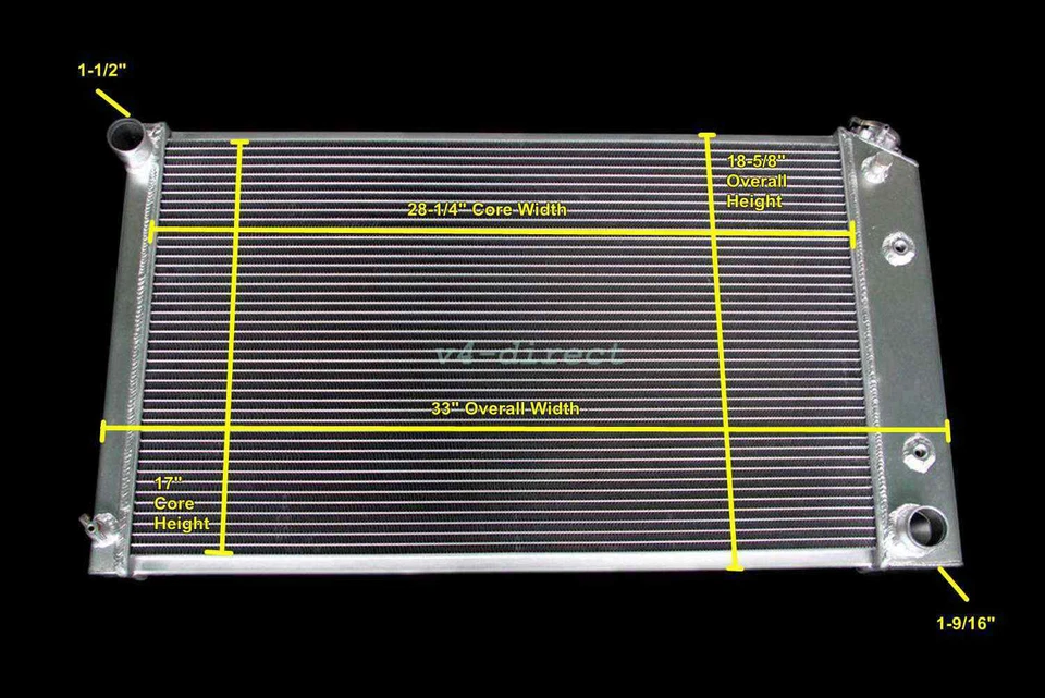 Cadillac DeVille 1965-1974 radiador KR todo aluminio 3 filas núcleo CC161 Foto 2 de 4