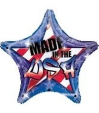 Made In The USA Star Shape 19" Foil Balloon Packaged 