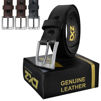 DKZ LEDERGÜRTEL 100 % ECHT schwarz/braun 30'''' bis 72'''' Taillengrößen (BKL-05)