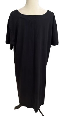 The Vermont Country Store 2X Black Short Sleeve Dress 100% Cotton