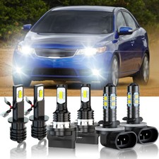 For Kia Forte 2010-2013 Led Headlight Fog Light Bulbs 6000k White Combo For Kia Forte 2010-2013 Led Headlight Fog Light Bulbs 6000k White Combo