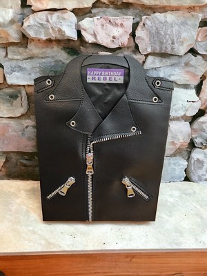 Papyrus Card Cool Dude Rebel 3D Birthday Greeting 5''x7'' Moto Jacket Keepsake New