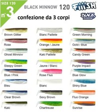 CORPO DI RICAMBIO N.3 120mm FIIISH BLACK MINNOW VARI COLORI CORPI CODA GOMMA