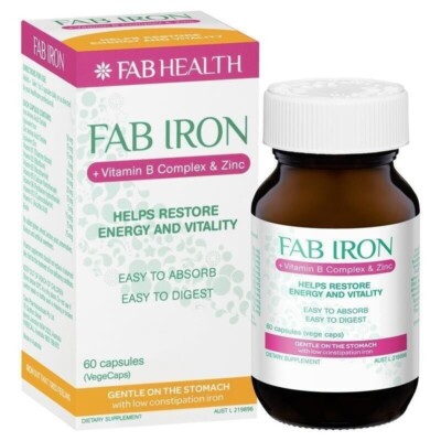 Fab Iron + Vit B + Zinc 60 Caps