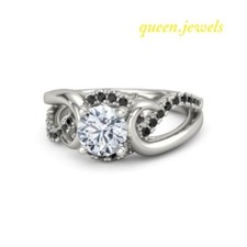 2.69CT Lab-Created Round Cut Diamond Engagement Wedding 14K White Gold Over Ring
