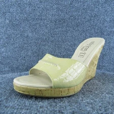 Cathy Jean  Women Slide Sandal Shoes Beige Patent Leather Size 8 Medium