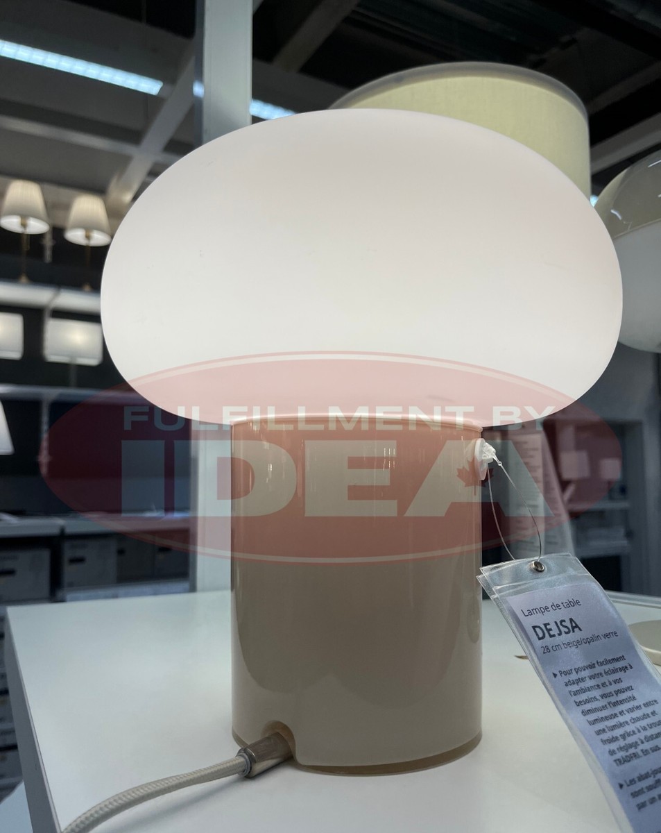 New IKEA DEJSA Table Lamp Beige/Opal White Glass 28 cm (11