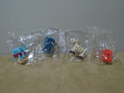 SET OF 4 SINGLE MINI MINECRAFT FIGURES NIP (MF1092)