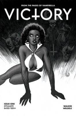 VICTORY #1 DAVE JOHNSON 1:7 B&W VARIANT NM VAMPIRELLA LILITH SEXY BLACK GODDESS