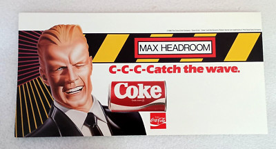 Large 1980s Coca-Cola Coke Max Headroom Supermarket Soda Shelf Display New NOS