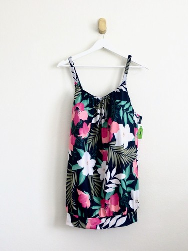 NEW! Lane Bryant No Wire Blouson Tankini Swim Top Tropical Floral SZ 20 - Picture 8 of 12