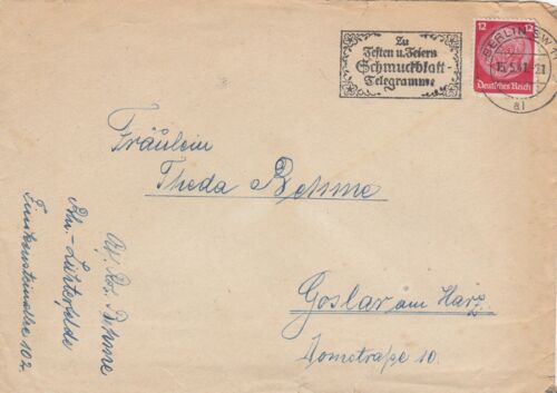 BERLIN, Briefumschlag 1941, A. R. Behme Zu Festen und Feiern Schmuckblatt-Telegr - Picture 1 of 2