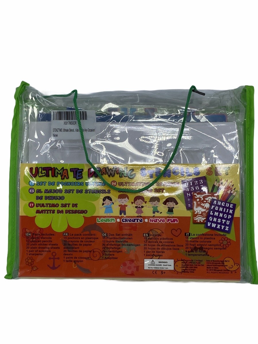 Kit Stencil E Disegno Per Bambini - Oltre 200 Forme Con Accessori
