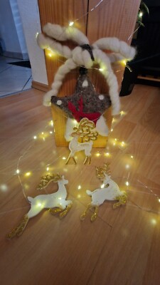Weihnachtsbaumdeko Rentiere 3er Set Ornamente