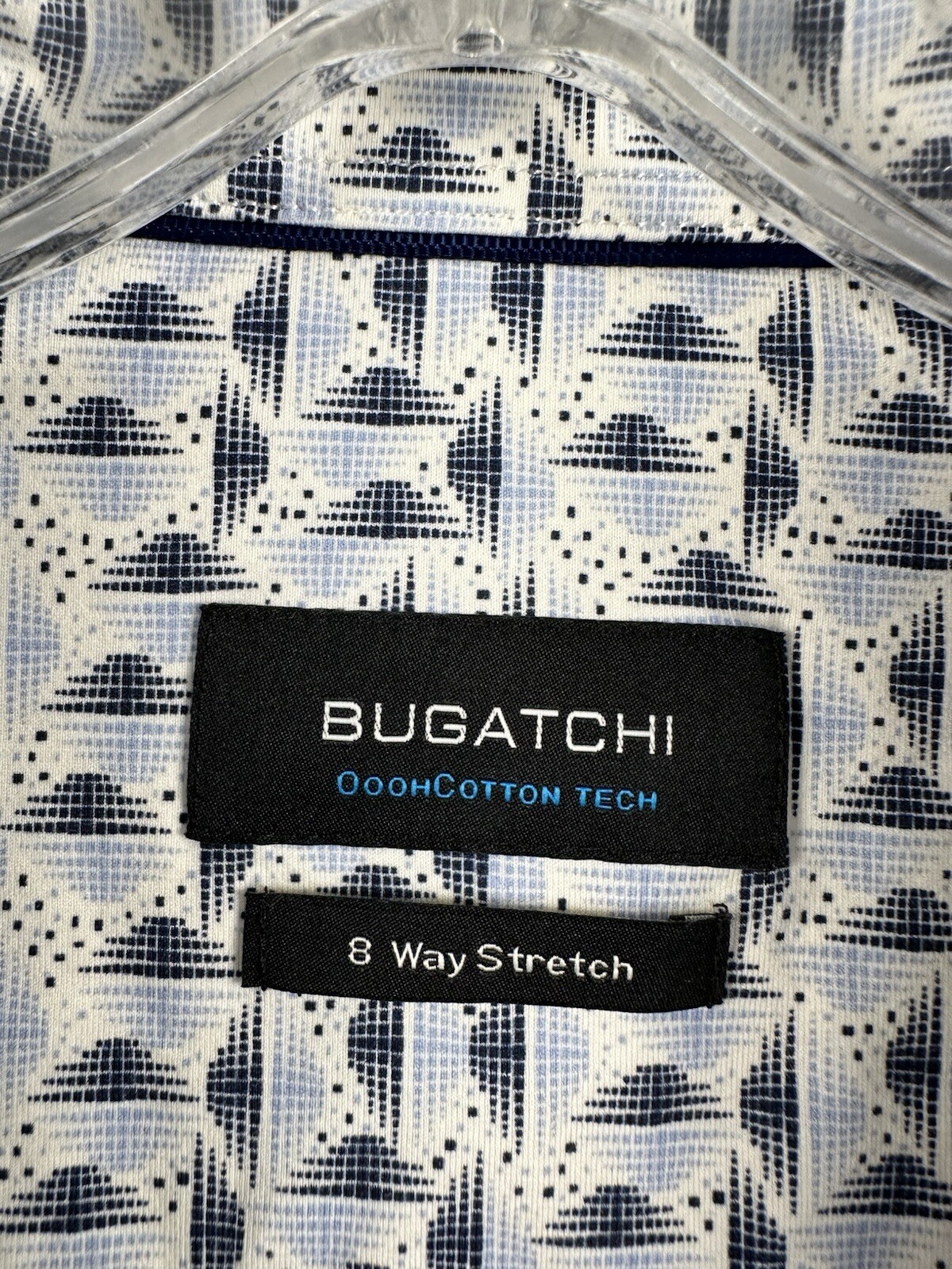Bugatchi Men's L Oooh Cotton Tech 8-Way Stretch Geometric Print Button Up Shirt image 3