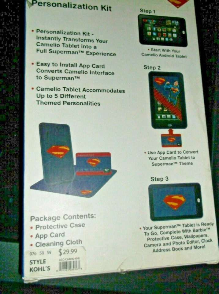 Vivitar, Camelio, Superman, Personalization Kit, Tablet Protection, NIB!! - Image 2 of 3