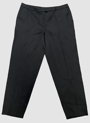 $850 Escada Women's Black Taxina Stretch Satin Dress Pants Size 40