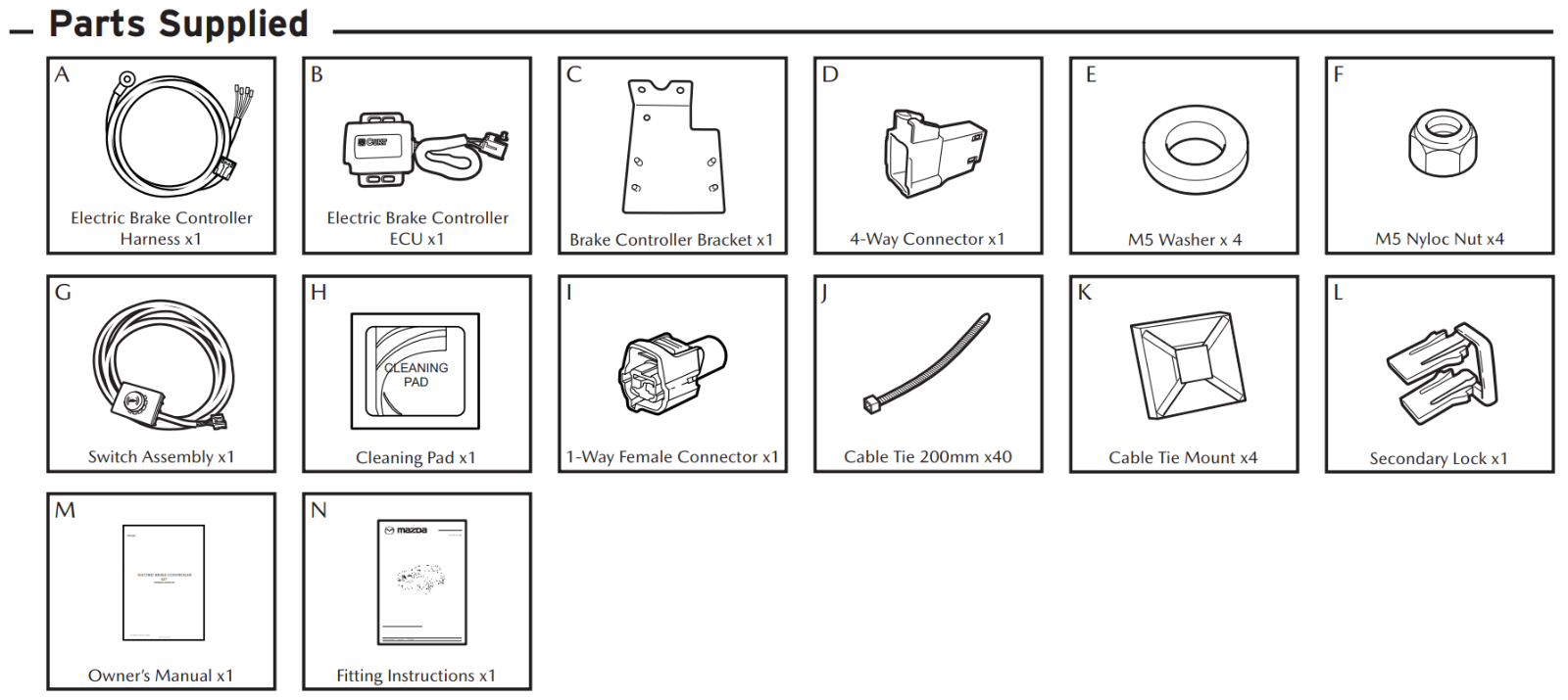 Mazda BT50 BT50 TF Genuine Electric Brake Controller & Trailer