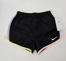Nike Dri-Fit Girls Tempo Running Shorts Size 6X Black/Citron Tint 327358-G5S