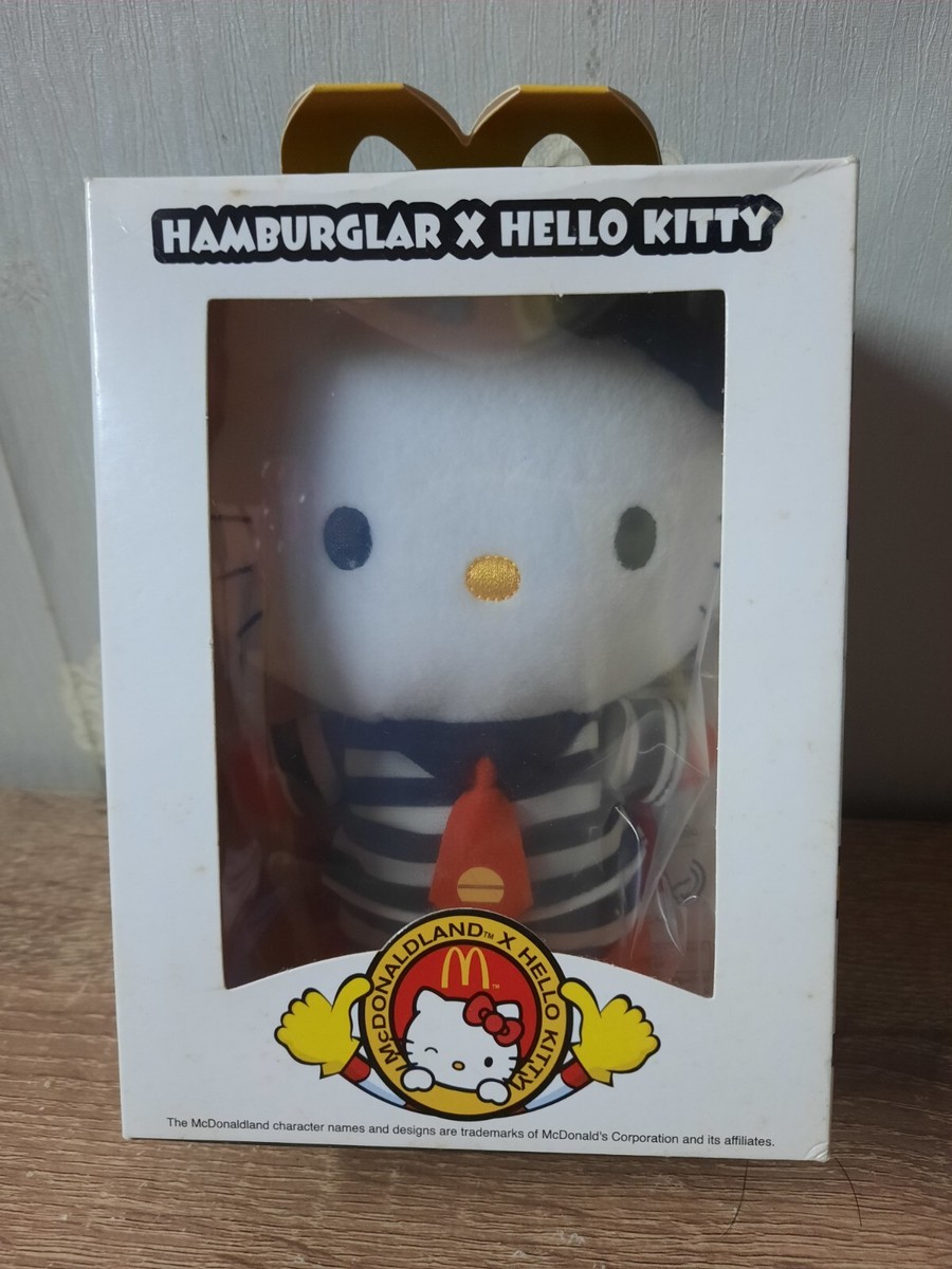 HELLO KITTY McDonaldLand X HAMBURGLAR Soft Plush Toy McDonalds McD