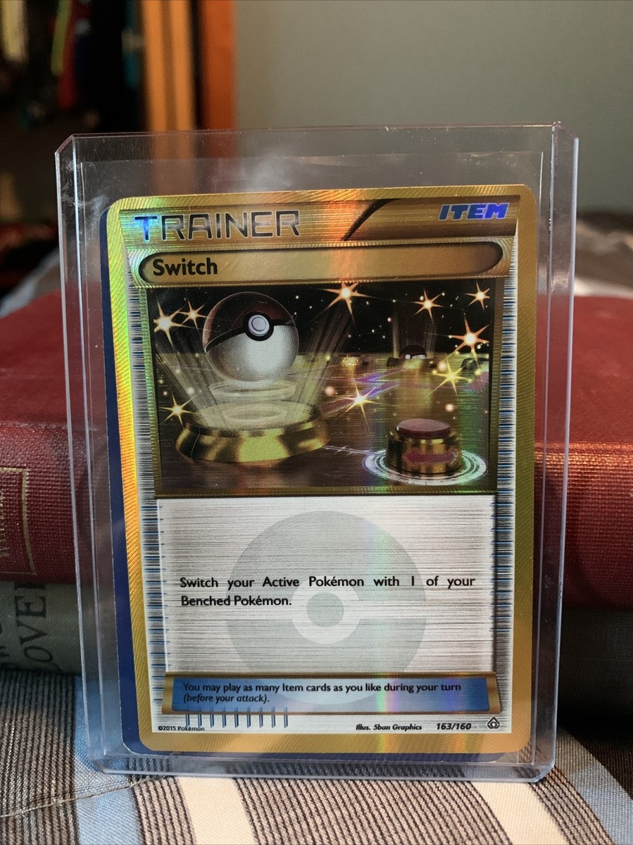 Nintendo Switch 163 Pokémon TCG Gold Trainer Switch Card, Secret Rare Holo 163