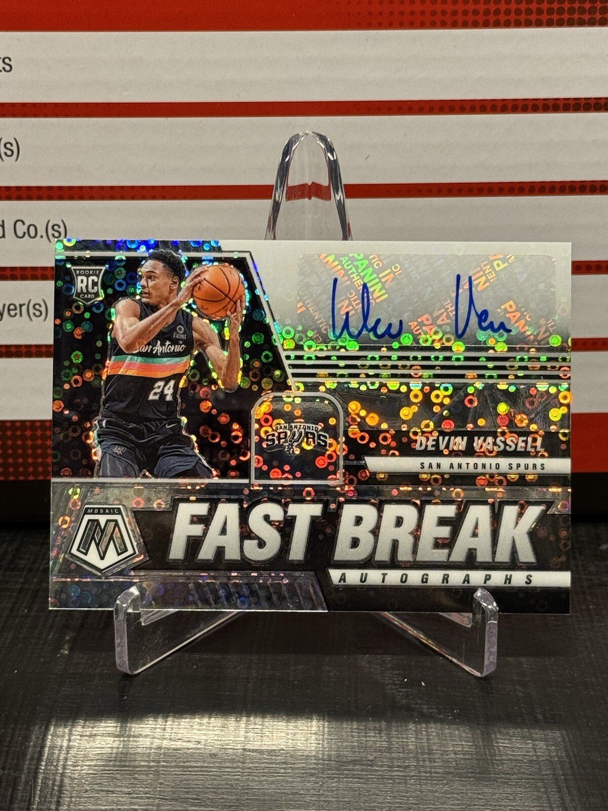 2020-21 Panini Mosaic Devin Vassell Rookie RC Fast Break Auto Silver  #FB-DVS