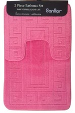 2 Piece Bath Mat Set Non Slip Toilet Pedestal Rug Shower Bathroom
