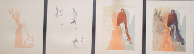 Salvador Dali Divine Comedy Progressive Set ''Inferno 34'' Original Woodcuts  1960