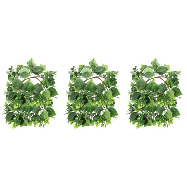 6 pcs Artificial Candle Leaf Ring Decor Party Table Wreath Centerpiece Candle 6 pcs Artificial Candle Leaf Ring Decor Party Table Wreath Centerpiece Candle