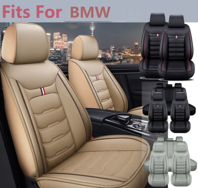 For BMW Car Seat Covers Seats Full Set Leather Front Rear Cushion  Protectors