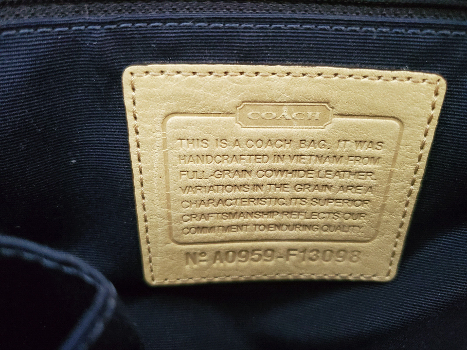 COACH East West Gallery F13098 Tan Leather Shoulder Hand Carry Tote Bag