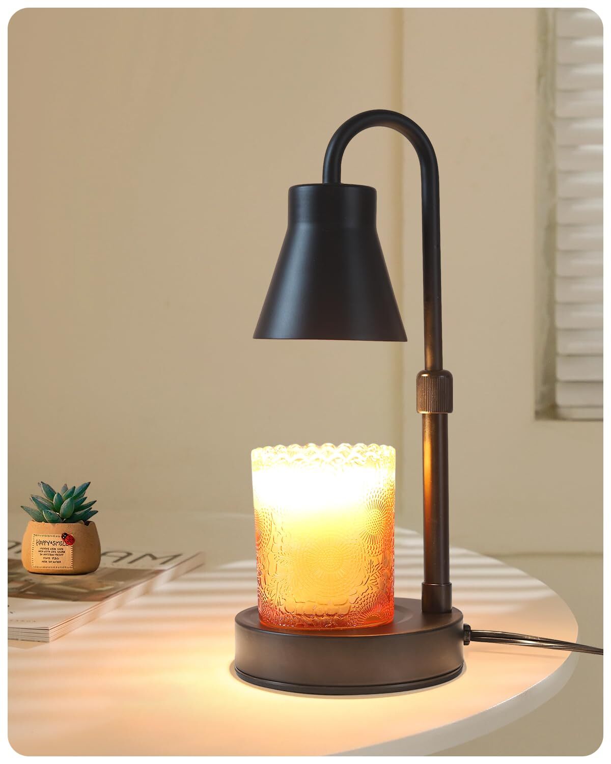 Candle Warmer Lamp with Adjustable Height and Stepless Dimming for Cozy Home Decor-image