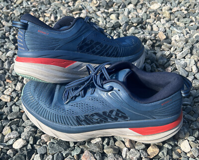 Hoka One One Bondi 7 Mens Size 8.5 Gray Blue Running Shoes