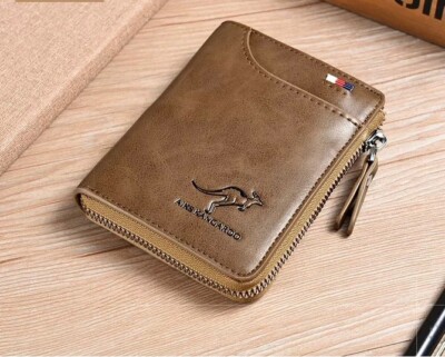 Mens RFID Blocking Leather Wallet Credit Card ID Holder Zipper Purse Waterproof