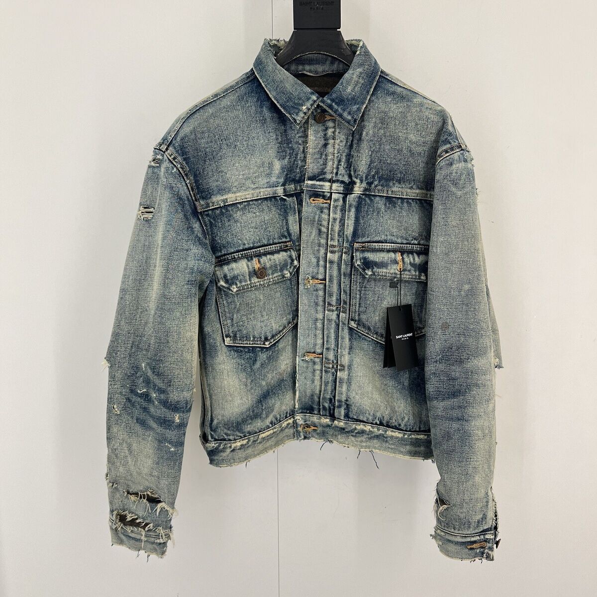 Saint Laurent Destroyed Denim Jacket In All Sizes | eBay Saint Laurent Destroyed Denim Jacket In All Sizes | eBay