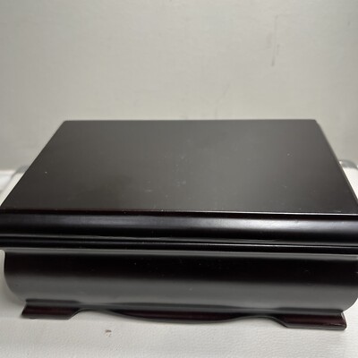 Small Wooden Velvet Lined  Two Compartment Jewelry Storage Box