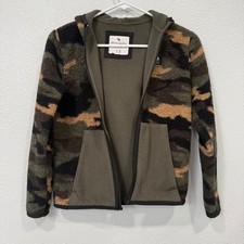 Abercrombie Kids Camo Fleece Hooded Jacket Zip Up Size 9 10