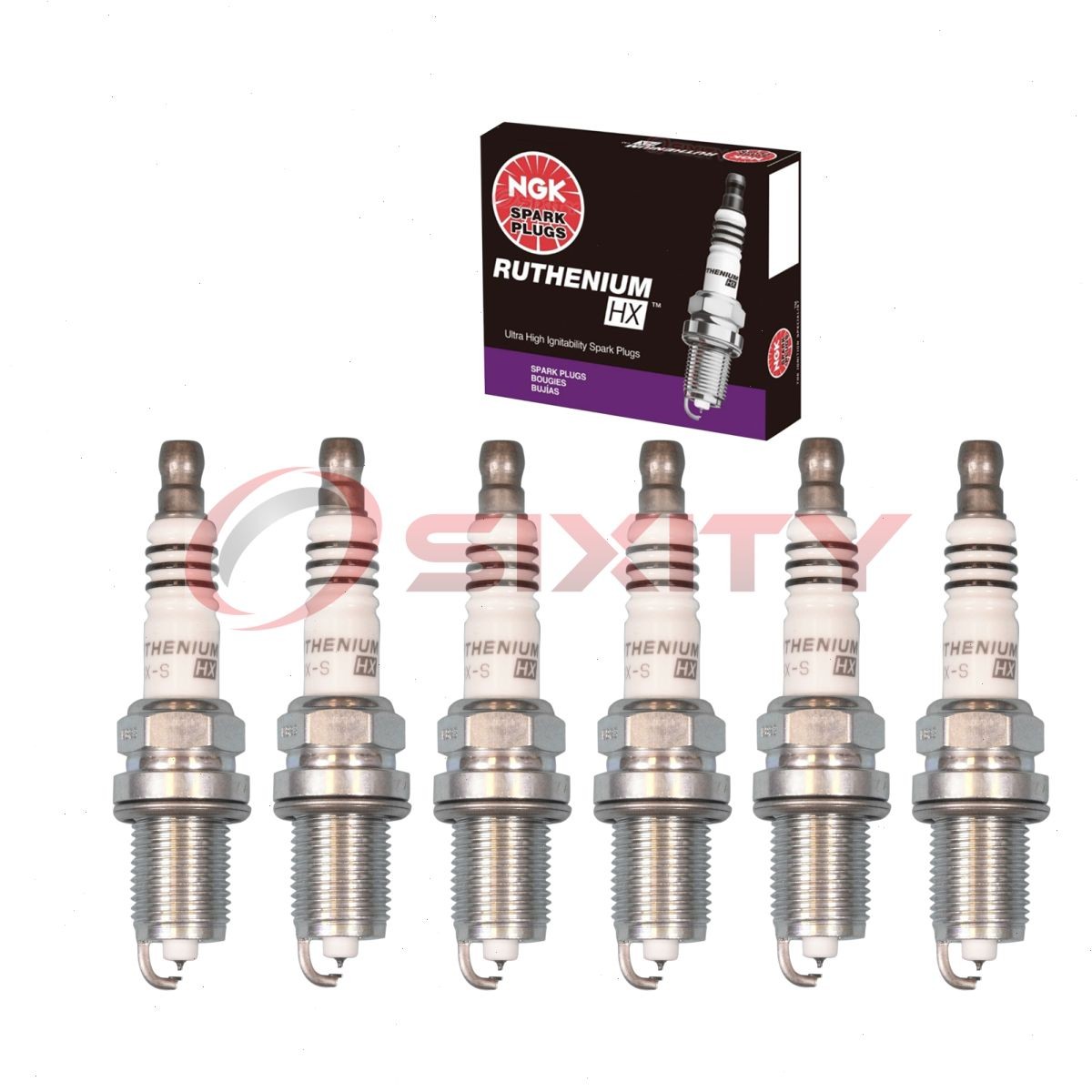 6 pcs NGK Ruthenium HX Spark Plugs for 1997-2001 Audi A4 Quattro 2.8L V6 - bx