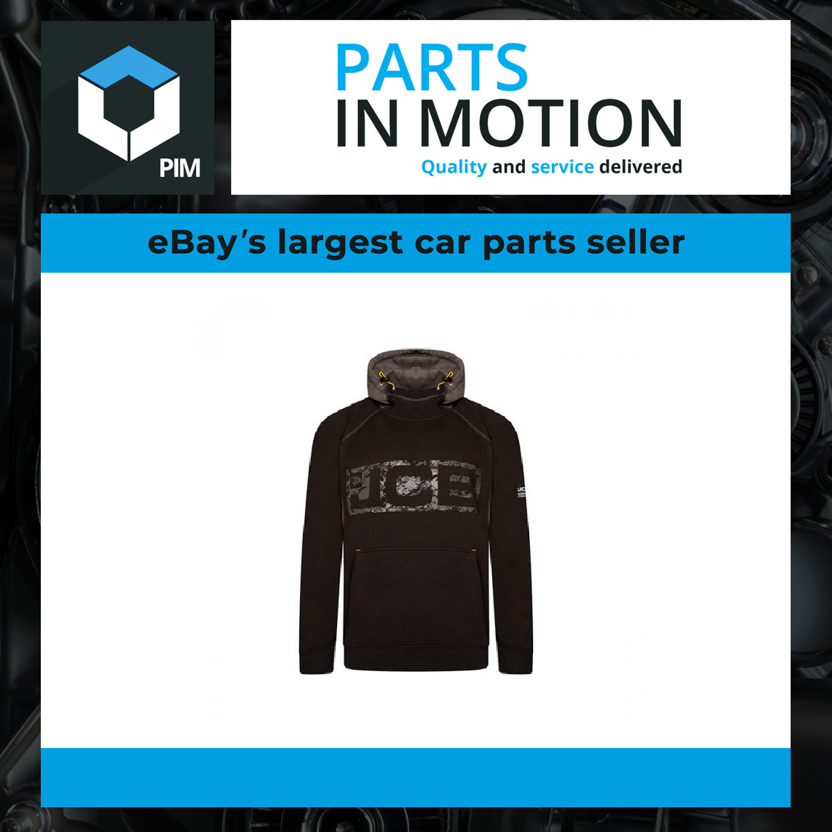 Black Horton Hoodie Xxl D-WJ-XXL JCB Genuine Top Quality Product New