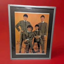 1964 The Beatles Record Store Promo Cardboard Poster 28x24 Nems Enterprises Auto