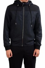 Christian Dior Men's Gray 100 Wool Full Zip Hooded Jacket US S IT 48