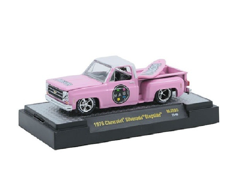 M2 1:64 1979 Chevrolet Silverado Stepside W/Surfboard Maui & Son