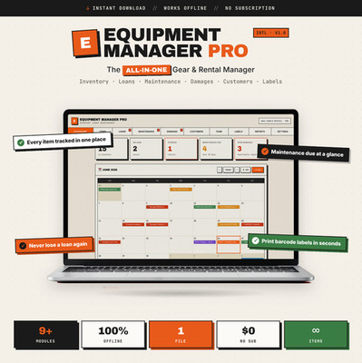 Equipment Inventory Software | Asset Management, Loan Tracking & Maintenance